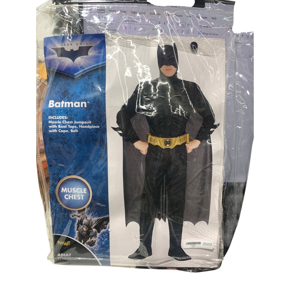 Spirit Halloween Batman Dark Knight Trilogy Muscle Chest Costume Adult Medium